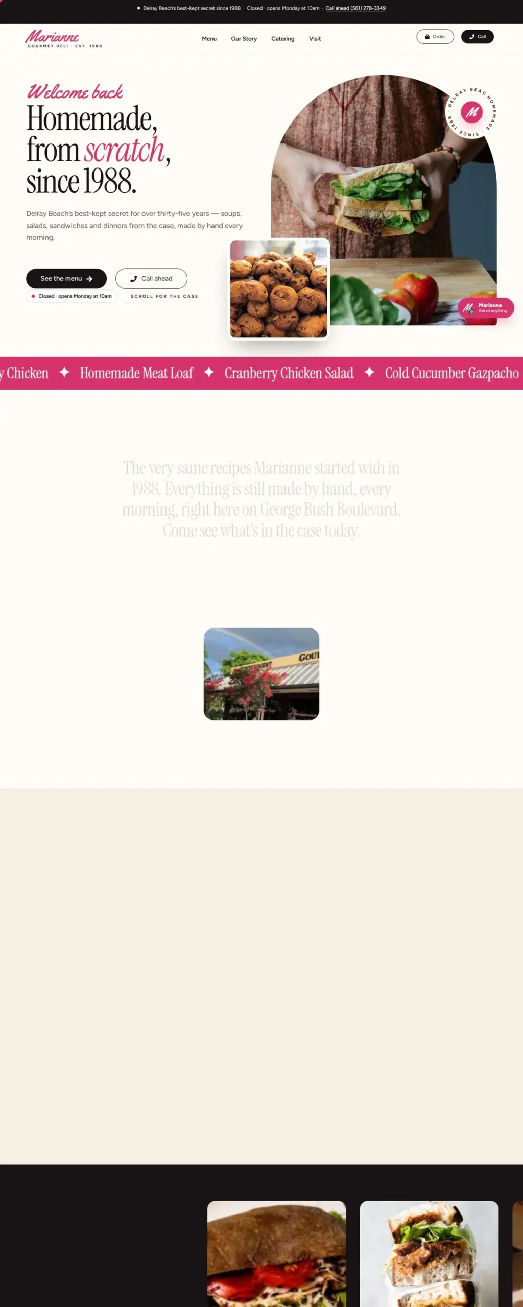 Marianne Gourmet Deli website