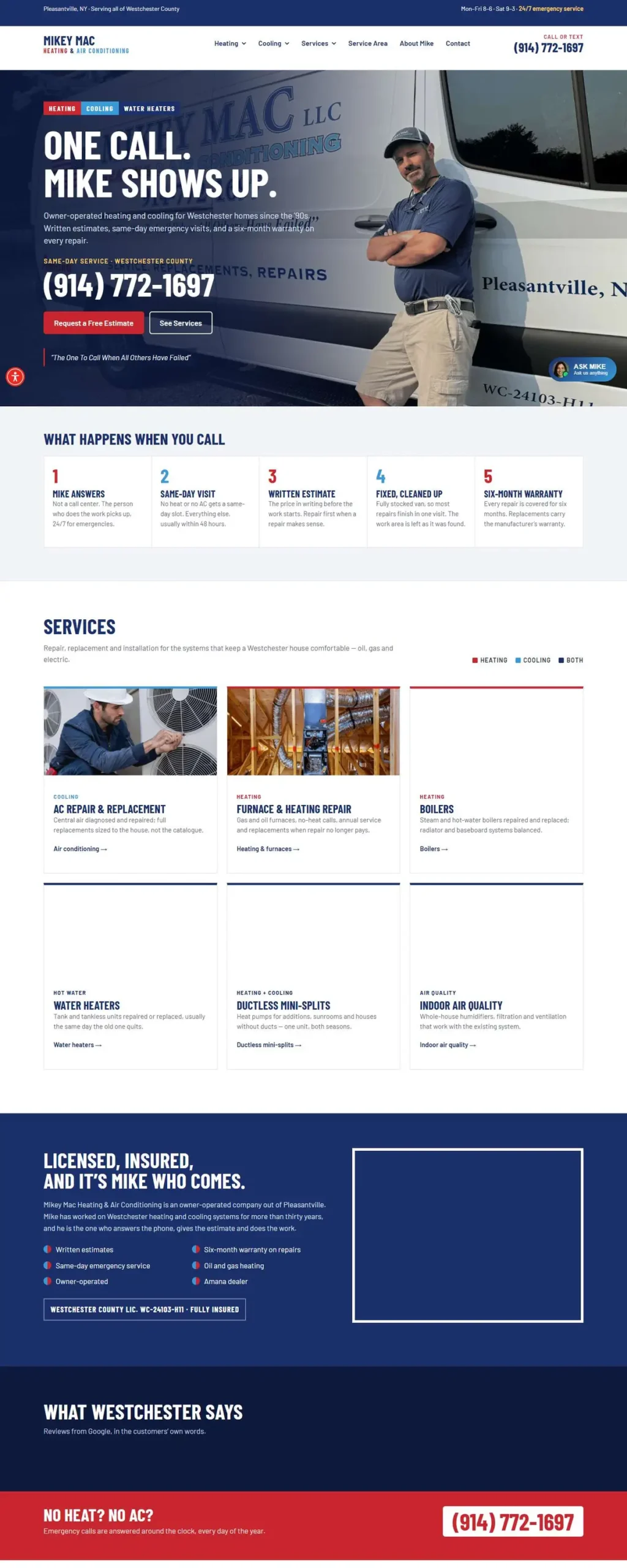 Mikey Mac Heating & AC website